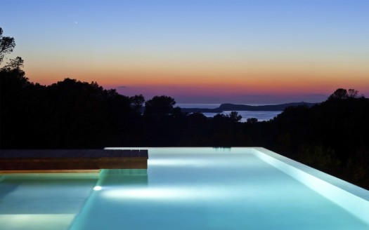 Seafront modern villa for hoildays in Ibiza, close to Es Calo, with sunset views