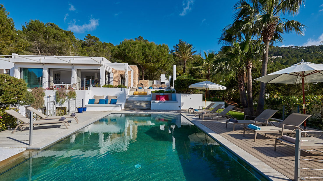 6 bedroom luxury villa with sea and sunset views to rent in Ibiza, San José