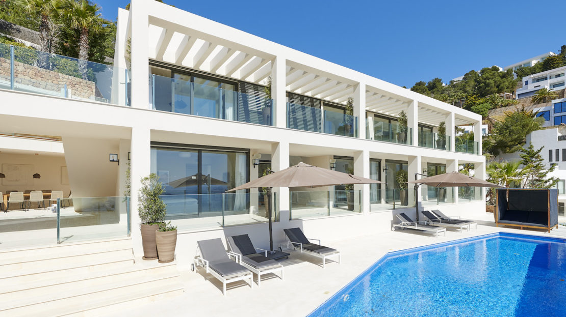 New modern villa with sea views, in the private community of Roca llisa, Ibiza, Spain